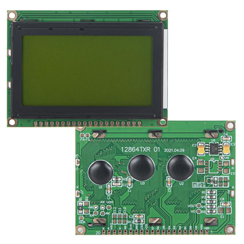 黃綠黑字LCD12864顯示屏液晶屏12864TXR